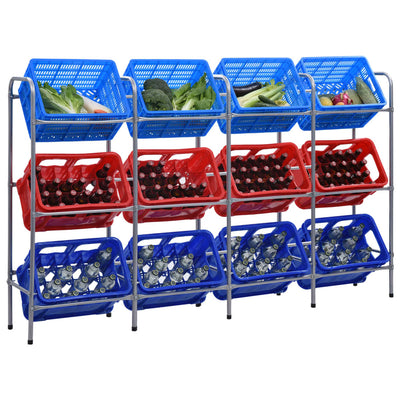 Vidaxl Storage Rack para 12 cajas 190x33x116 cm de acero coloreado