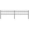 Vidaxl Garden Fence con Spears Top 3,4x0,6 m in acciaio nero
