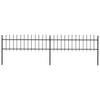 Vidaxl Garden Fence With Spears Top 3.4x0.6 m de acero negro