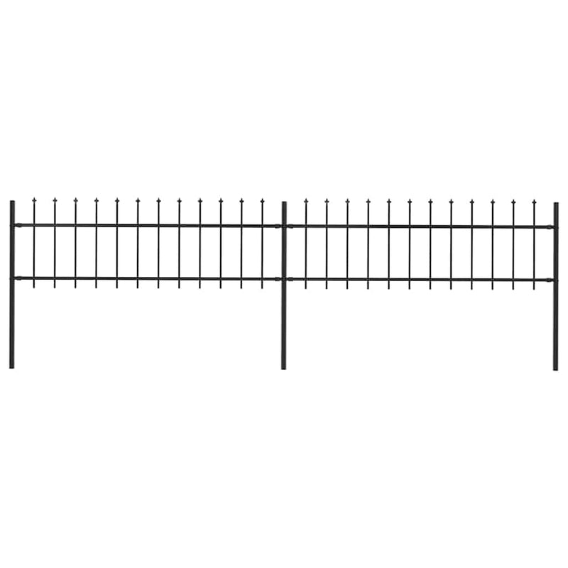 Vidaxl Garden Fence With Spears Top 3.4x0.6 m de acero negro