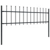 Vidaxl Garden Fence con Spears Top 3,4x0,6 m in acciaio nero