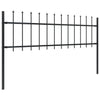 Vidaxl Garden Fence con Spears Top 5.1x0,6 m in acciaio nero