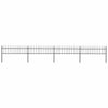 Vidaxl Garden Fence con Spears Top 6.8x0,6 m in acciaio nero