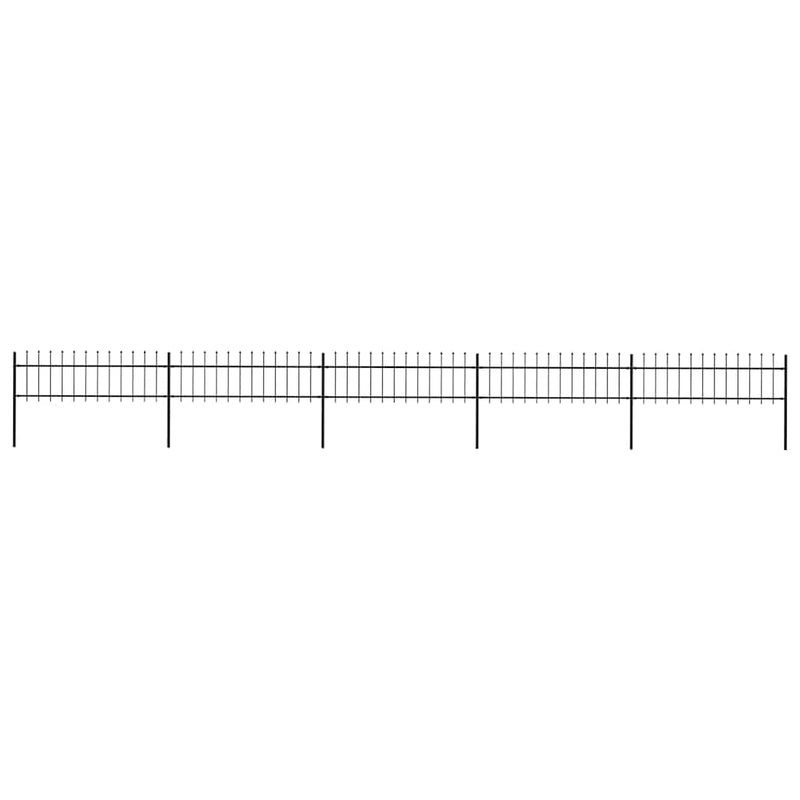 Vidaxl Garden Fence con lance da 8,5x0,6 m in acciaio nero