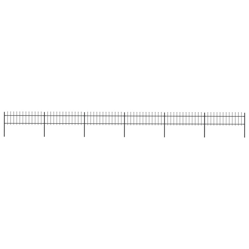 Vidaxl Garden Fence con lance da 10,2x0,6 m in acciaio nero