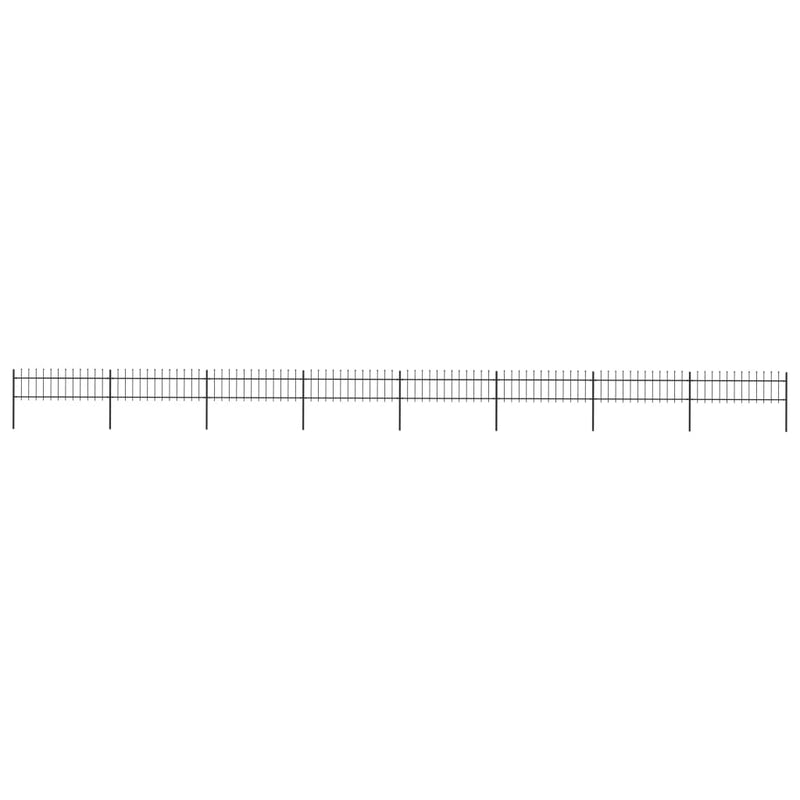 Vidaxl Garden Fence con Spears Top 13,6x0,6 m in acciaio nero