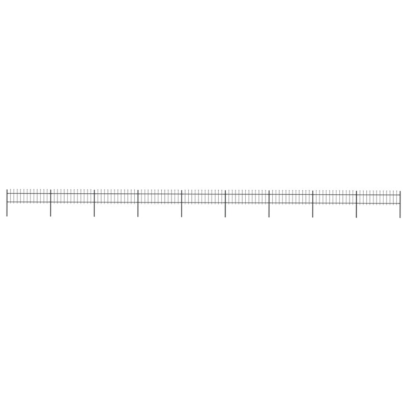 Vidaxl Garden Fence con Spears Top 15.3x0,6 m in acciaio nero