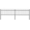 Vidaxl Garden Fence With Spears Top 3.4x0.8 m de acero negro