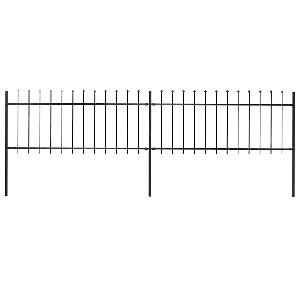 Vidaxl Garden Fence With Spears Top 3.4x0.8 m de acero negro