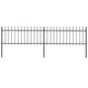 Vidaxl Garden Fence With Spears Top 3.4x0.8 m de acero negro