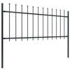 Vidaxl Garden Fence con Spears Top 3,4x0,8 m in acciaio nero