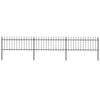 Vidaxl Garden Fence con lance Top 5.1x0,8 m in acciaio nero