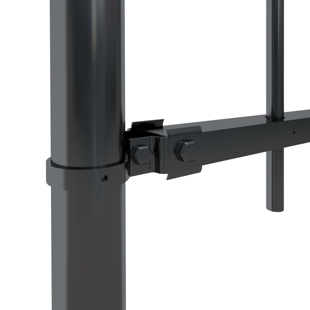 Vidaxl Garden Fence con lance Top 5.1x0,8 m in acciaio nero