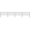Vidaxl Garden Fence With Spears Top 6.8x0.8 m de acero negro