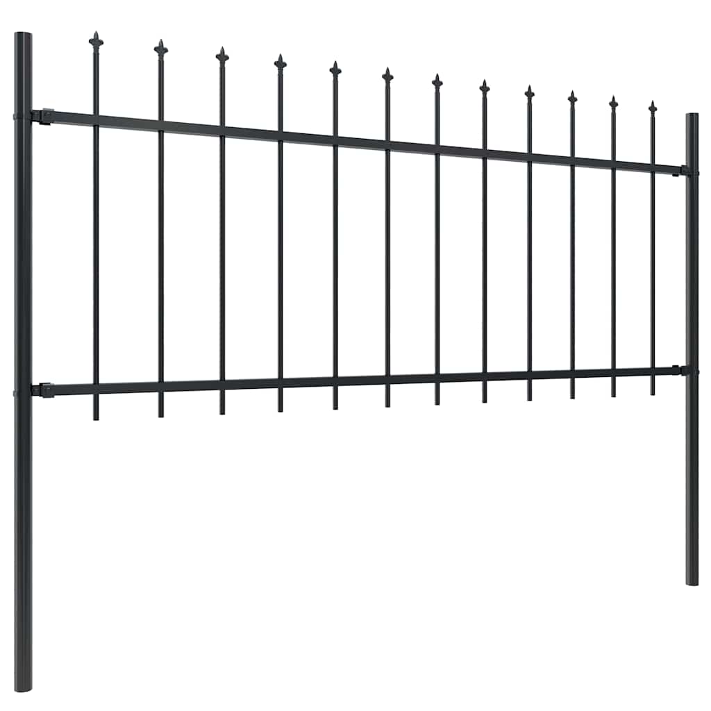 Vidaxl Garden Fence con Spears Top 6.8x0,8 m in acciaio nero
