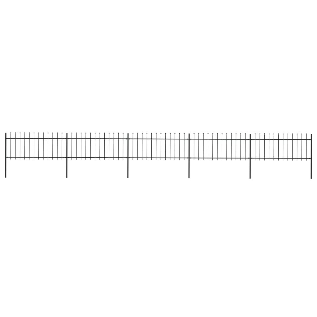 Vidaxl Garden Fence con lanzas Top 8.5x0.8 m de acero negro