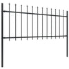 Vidaxl Garden Fence con lance da 8,5x0,8 m in acciaio nero