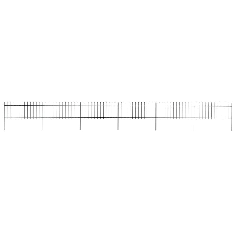 Vidaxl Garden Fence con Spears Top 10,2x0,8 m in acciaio nero