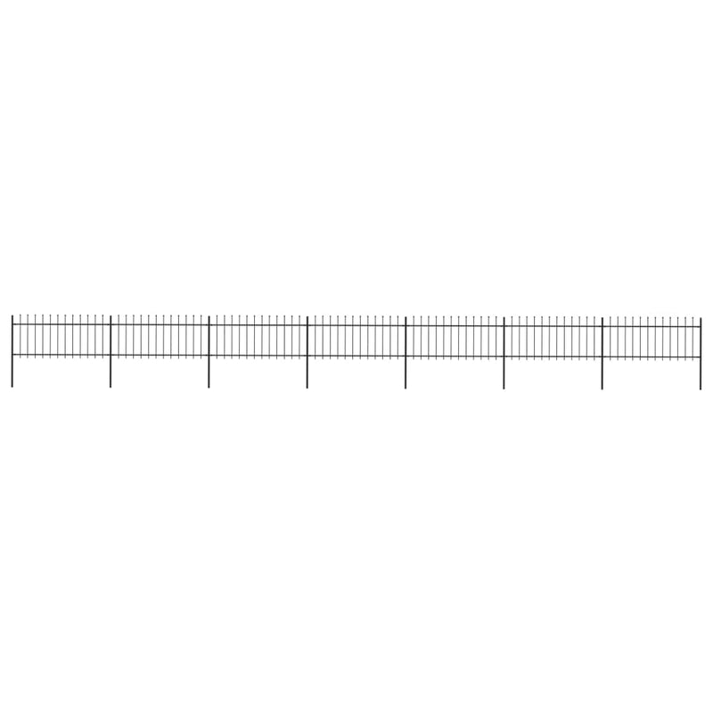 Vidaxl Garden Fence con Spears Top 11,9x0,8 m in acciaio nero