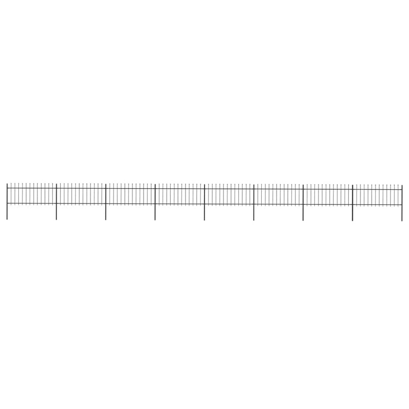 Vidaxl Garden Fence con Spears Top 13,6x0,8 m in acciaio nero