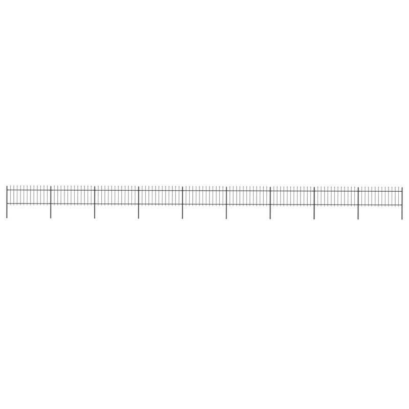 Vidaxl Garden Fence con Spears Top 15.3x0,8 m in acciaio nero