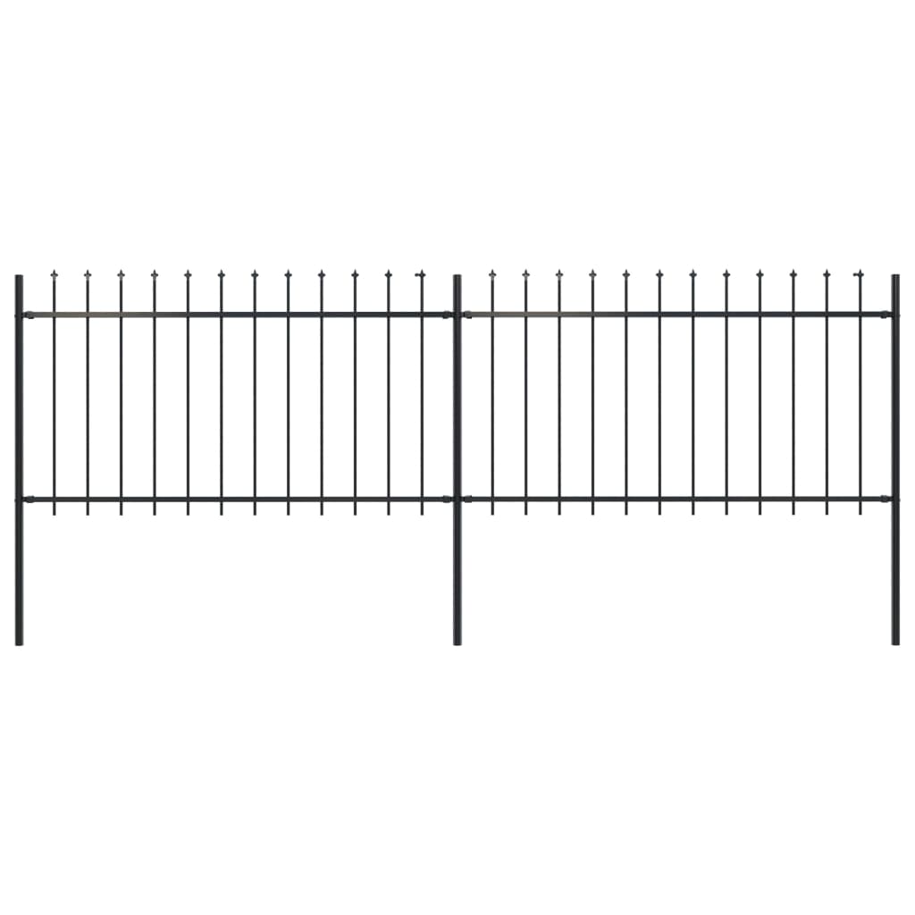 Vidaxl Garden Fence con Spears Top 3,4x1 m in acciaio nero