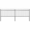 Vidaxl Garden Fence con Spears Top 3,4x1 m in acciaio nero