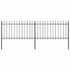 Vidaxl Garden Fence With Spears Top 3.4x1 M Steel Black