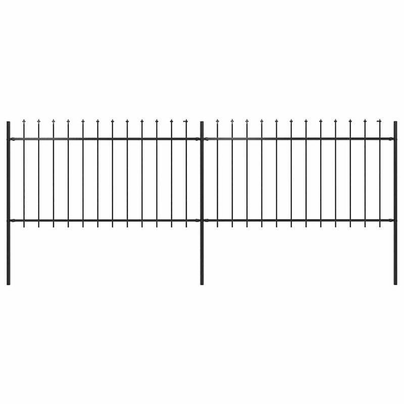 Vidaxl Garden Fence con Spears Top 3,4x1 m in acciaio nero