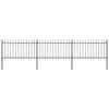 Vidaxl Garden Fence With Spears Top 5.1x1 M Steel Black