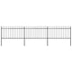 Vidaxl Garden Fence With Spears Top 5.1x1 M Steel Black