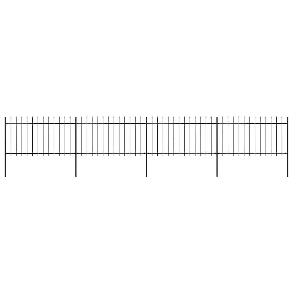 Vidaxl Garden Fence con lanzas Top 6.8x1 M de acero negro