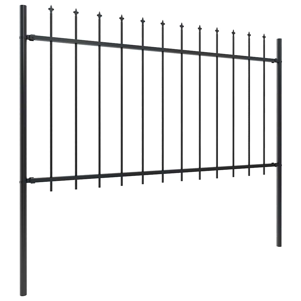 Vidaxl tuinhek met speerpunt staal 714,5x100 cm zwart