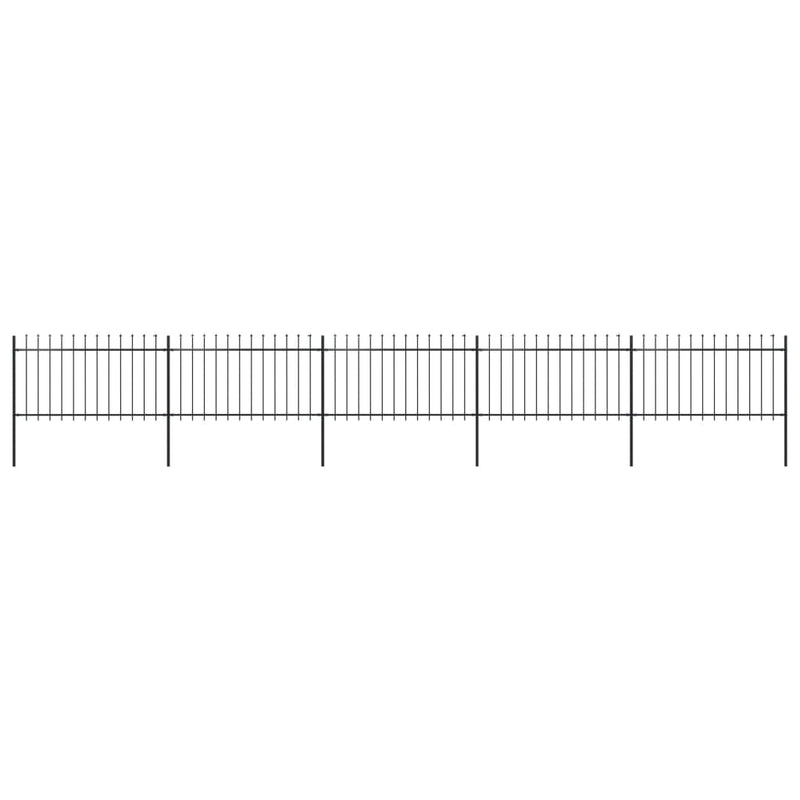 Vidaxl Garden Fence con Spears Top 8.5x1 m in acciaio nero