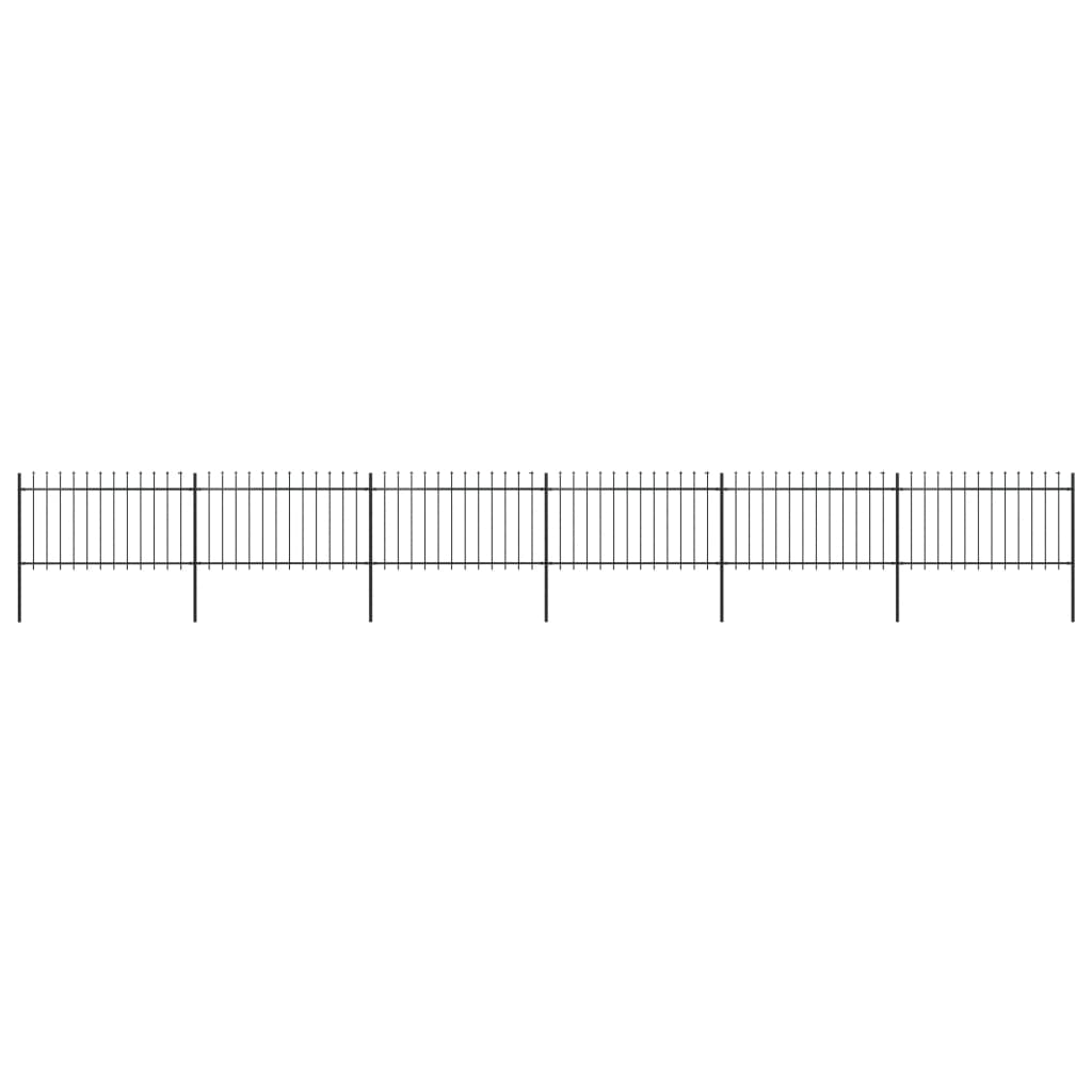 Vidaxl Garden Fence con Spears Top 10.2x1 m in acciaio nero