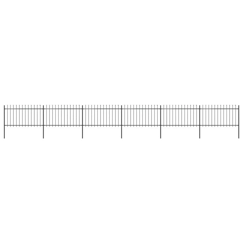 Vidaxl Garden Fence con Spears Top 10.2x1 m in acciaio nero