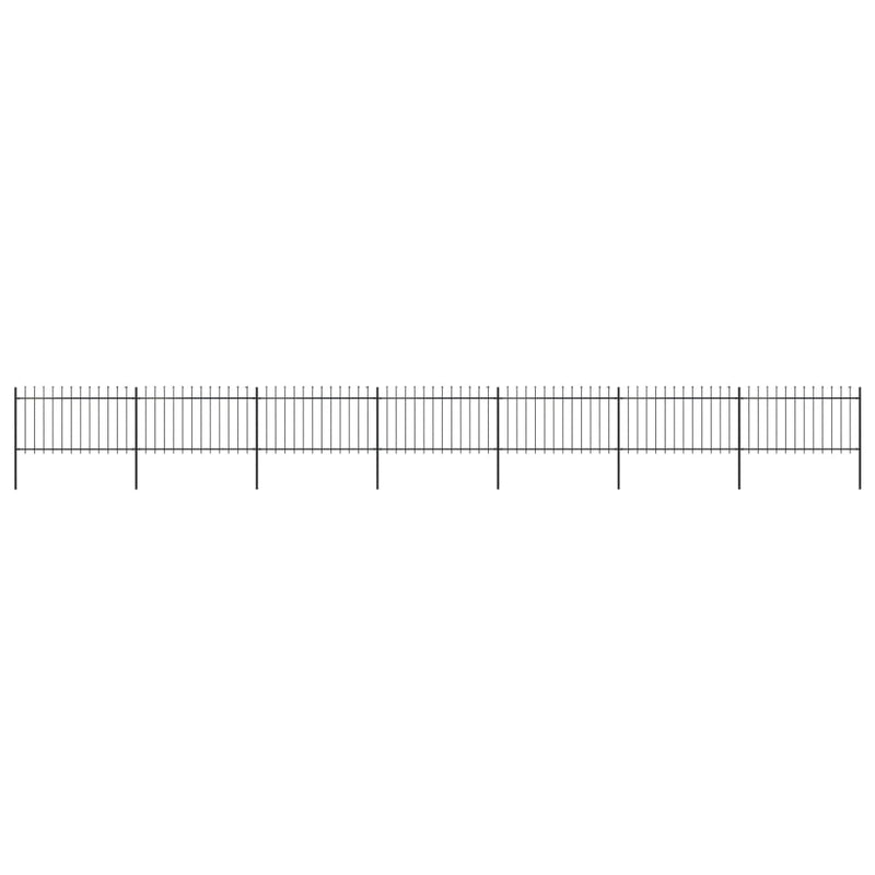 Vidaxl Garden Fence con Spears Top 11,9x1 m in acciaio nero