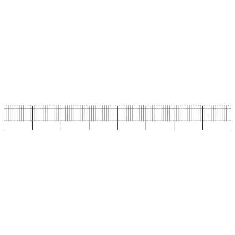 Vidaxl Garden Fence con Spears Top 13.6x1 m in acciaio nero