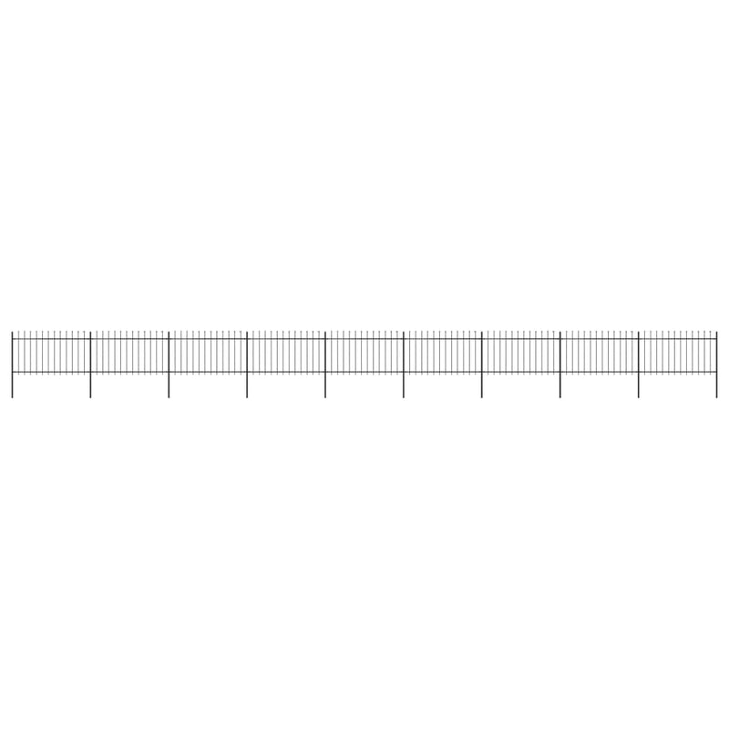 Vidaxl Garden Fence con Spears Top 15.3x1 m in acciaio nero