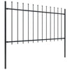 Vidaxl Garden Fence With Spears Top 15.3x1 M Steel Black