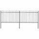 Vidaxl Garden Fence With Spears Top 3.4x1.2 m de acero negro