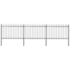 Vidaxl Garden Fence With Spears Top 5.1x1.2 m de acero negro