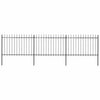 Vidaxl Garden Fence con Spears Top 5.1x1.2 m in acciaio nero