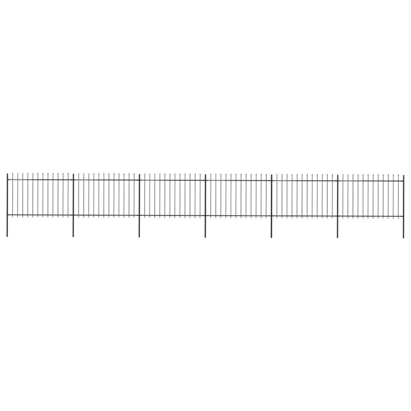 Vidaxl Garden Fence con Spears Top 10,2x1,2 m in acciaio nero