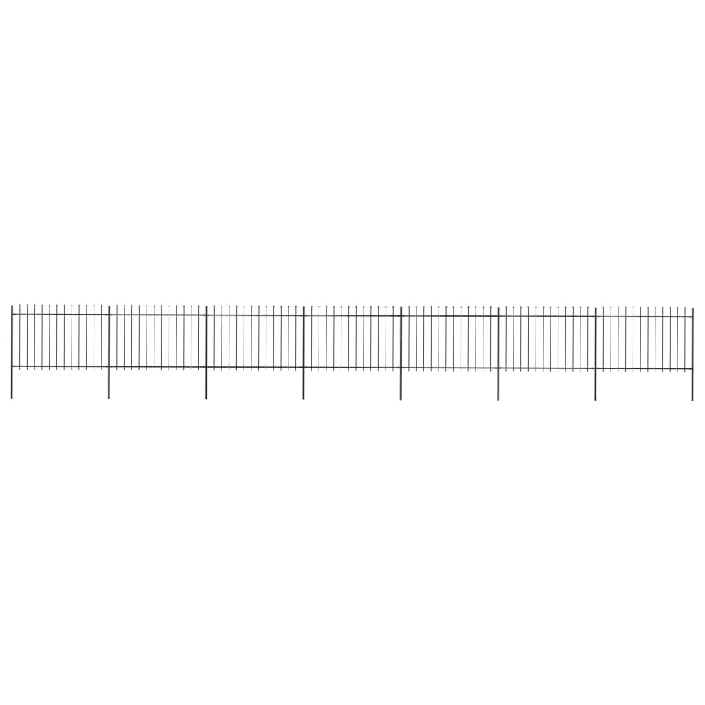 Vidaxl Garden Fence With Spears Top 11.9x1.2 m de acero negro