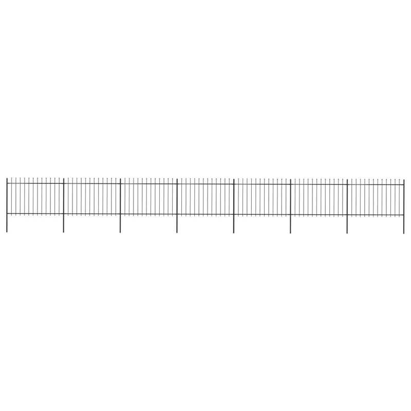 Vidaxl Garden Fence con Spears Top 11.9x1.2 m in acciaio nero