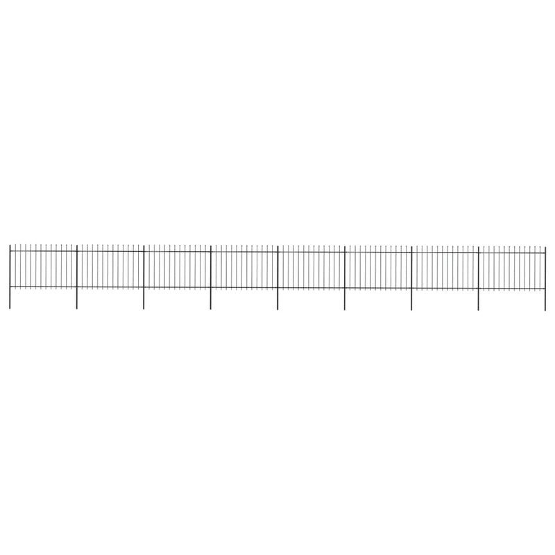 Vidaxl Garden Fence con Spears Top 13.6x1.2 m in acciaio nero