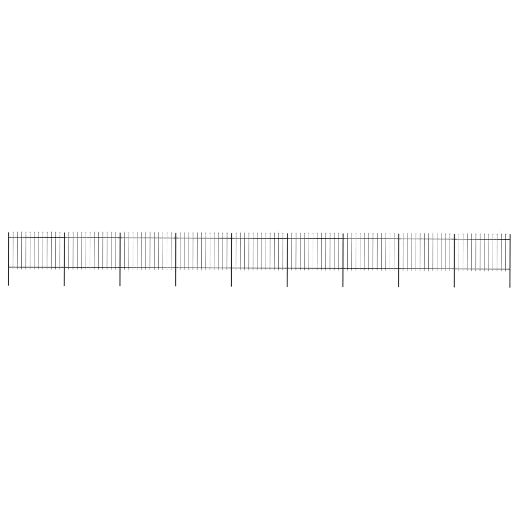Vidaxl Garden Fence con Spears Top 15.3x1.2 m in acciaio nero