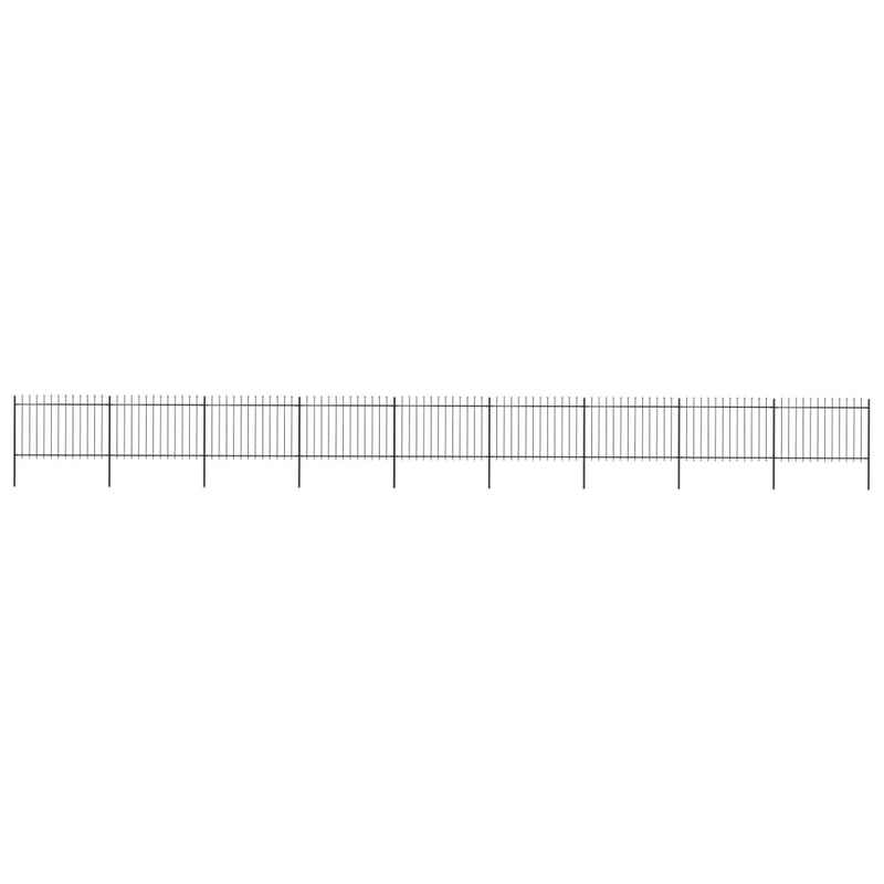 Vidaxl Garden Fence con Spears Top 15.3x1.2 m in acciaio nero