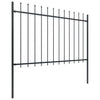 Vidaxl Garden Fence con lanzas Top 15.3x1.2 m de acero negro